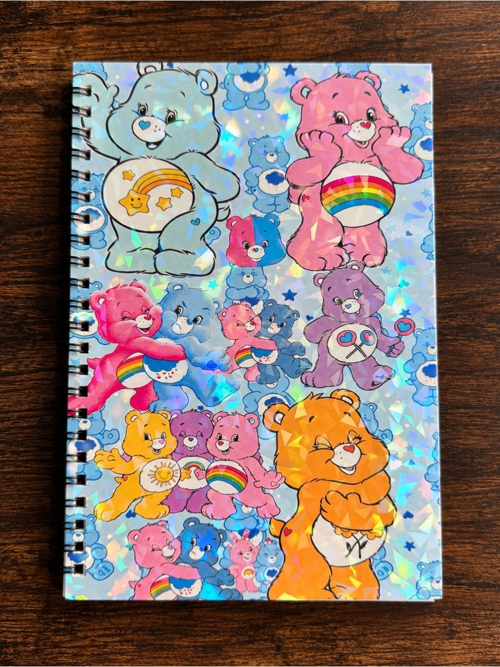 Care Bears Holographic Spiral Notebook - Pink, Blue, Orange, Purple, Yellow